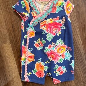 Matilda Jane Blue Romper with Floral Design